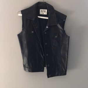 Faux leather vest